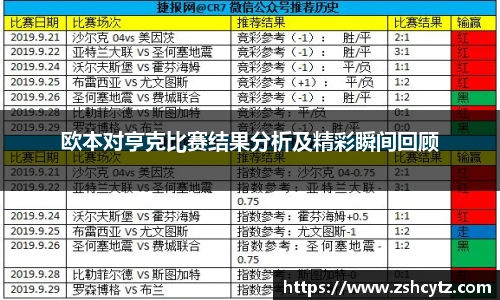 欧本对亨克比赛结果分析及精彩瞬间回顾